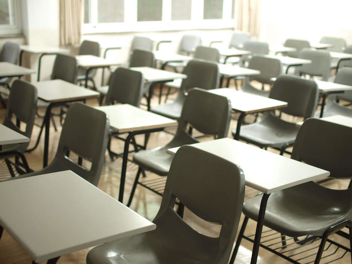 school-environment empty chairs and desks