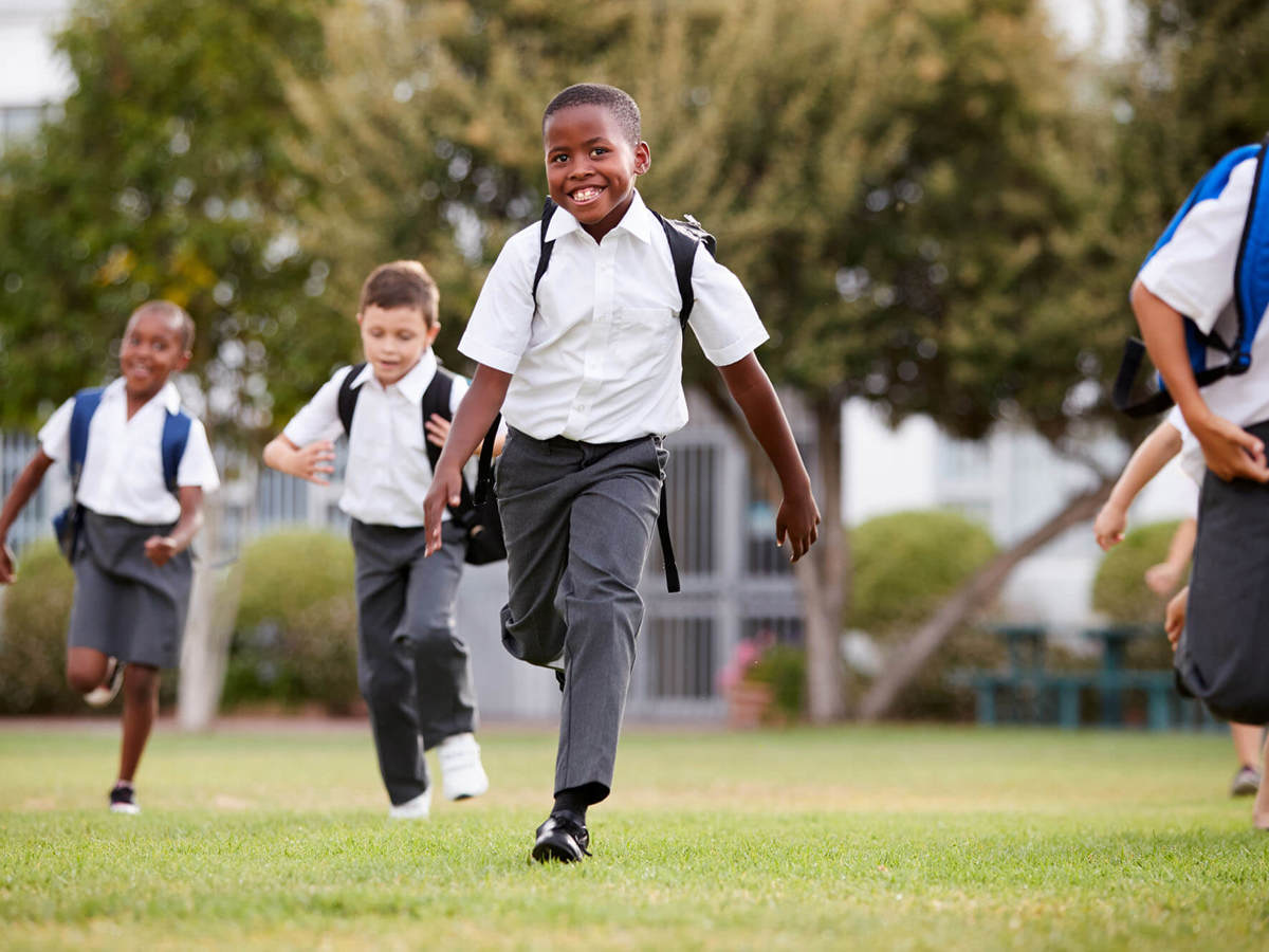 school-environment pupils running on field