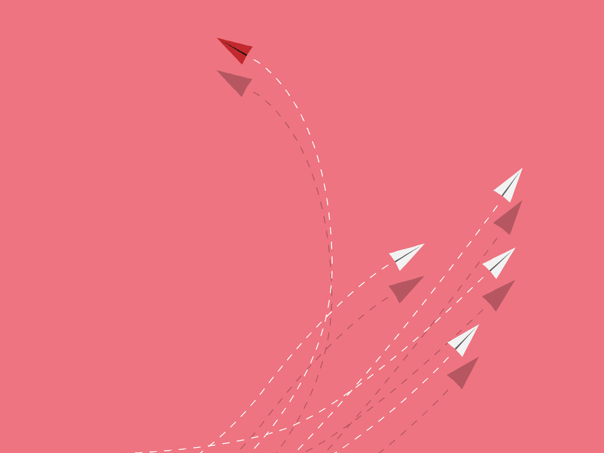 Graphic of paper airplanes