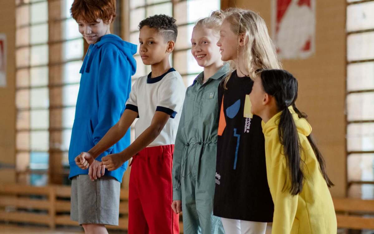 pupils doing PE