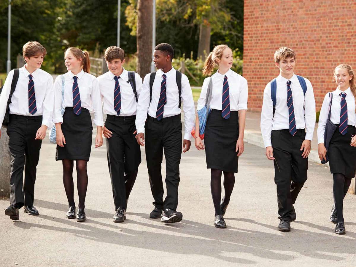 school-environment line of pupils walking together