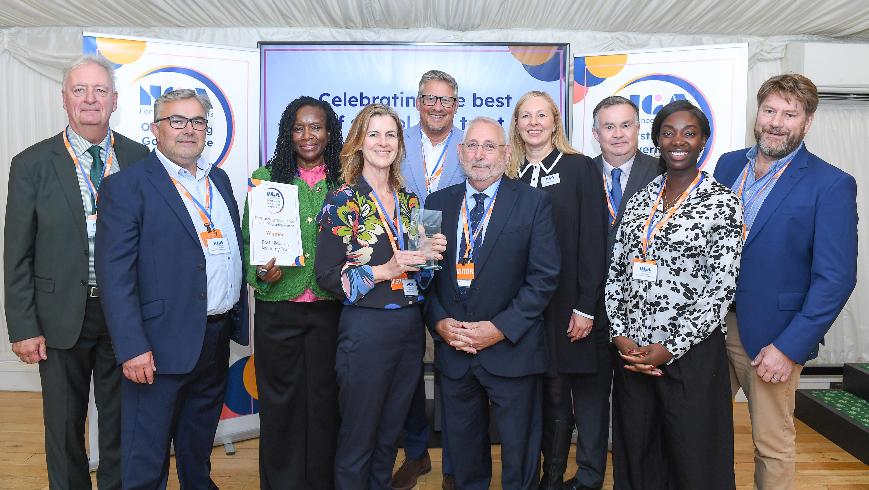 East Midlands Academy Trust trustees celebrating award win