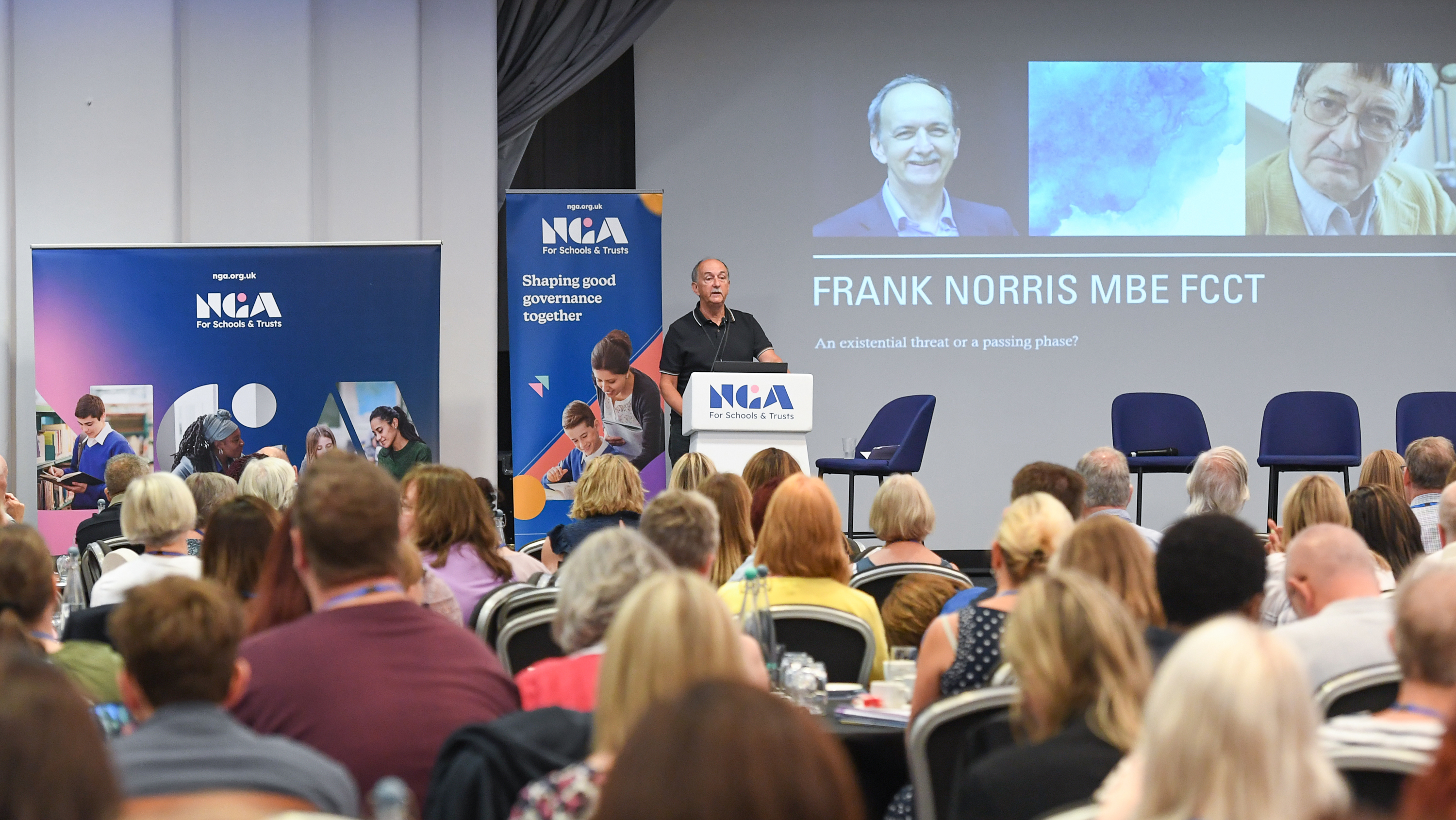 Frank Norris MBE speaking at conference