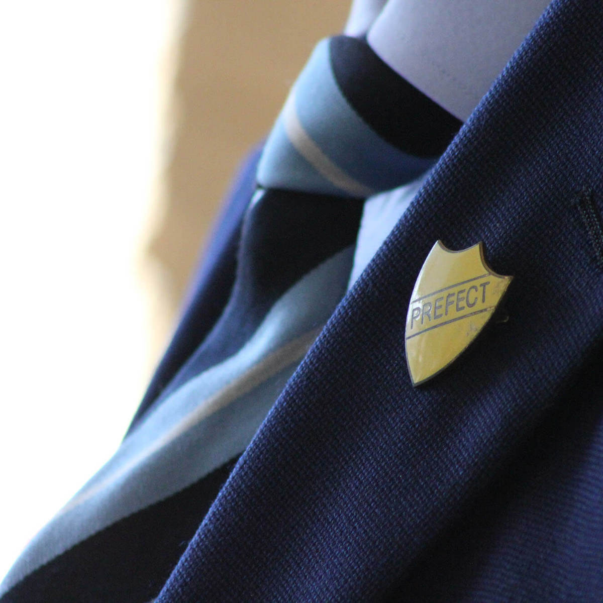 Pupils-learning close up of a prefects shirt and tie
