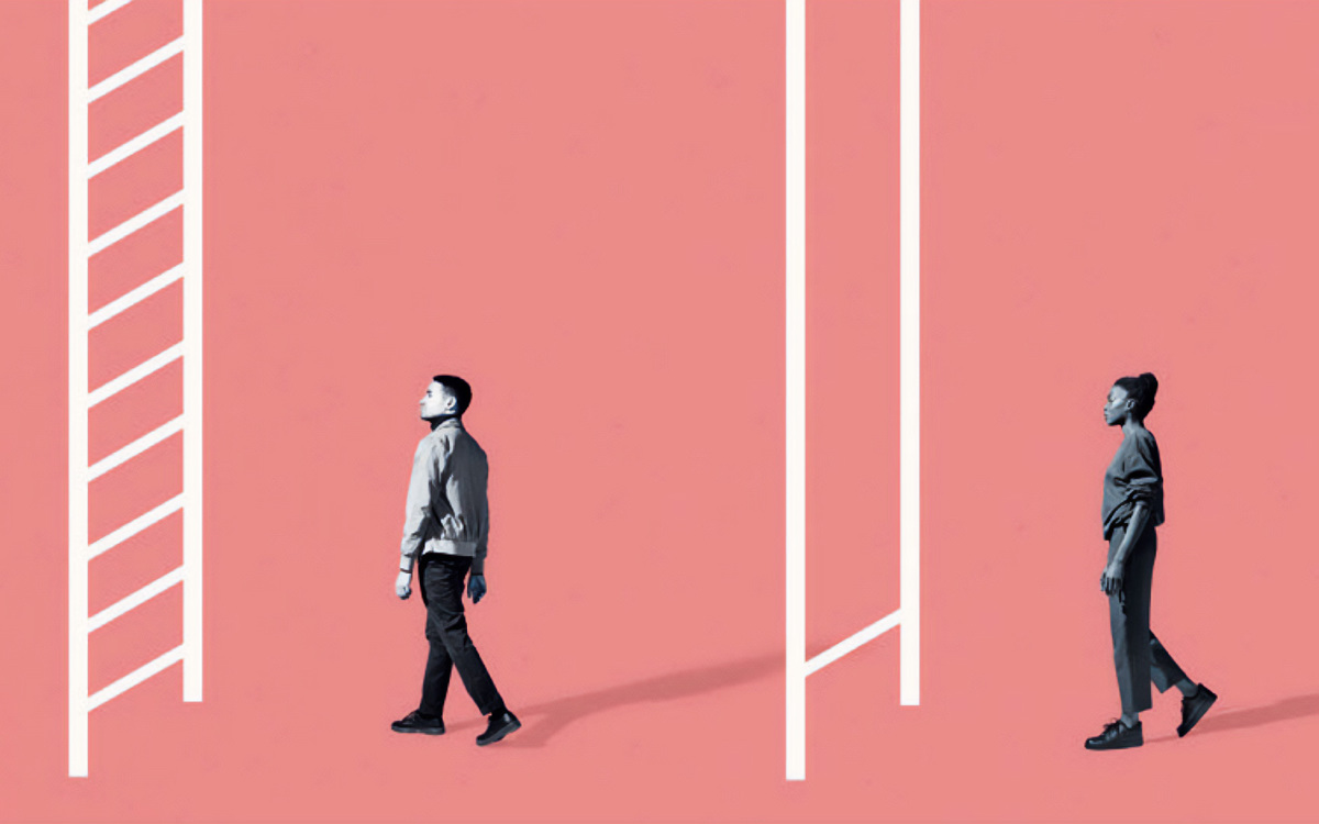 People approaching ladders