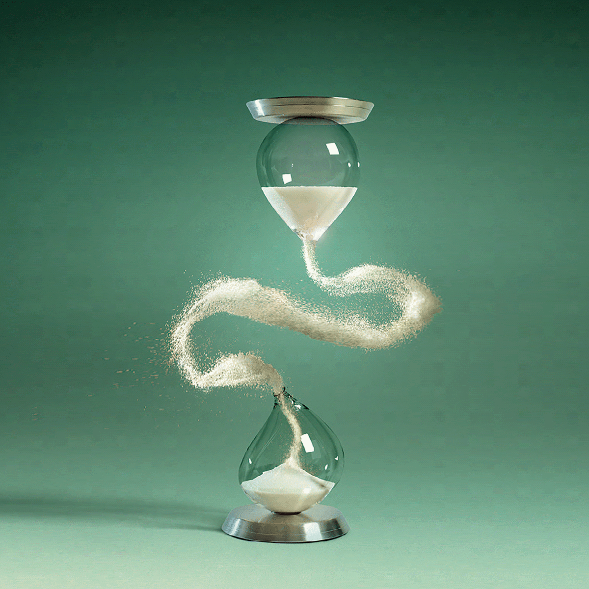 Sand through an hourglass