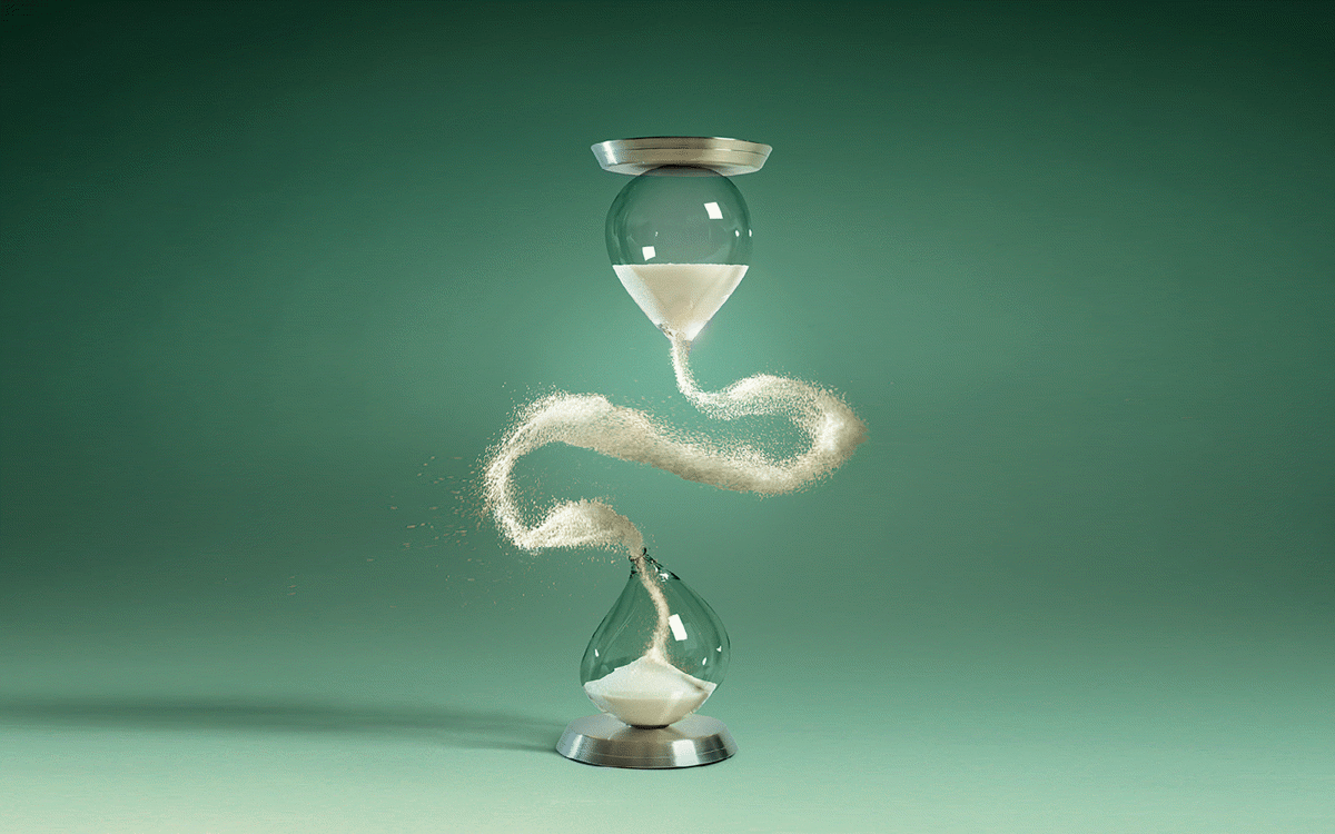 Sand through an hourglass