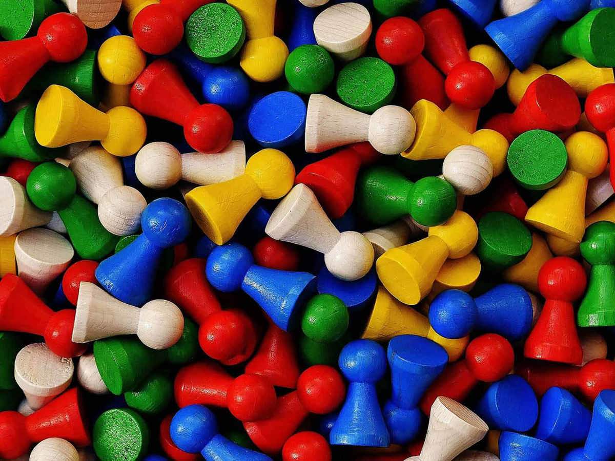 tools-resources multi coloured pawns