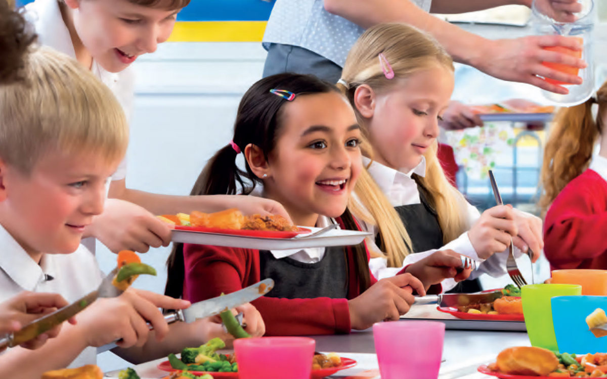 Photo of children eating school meals