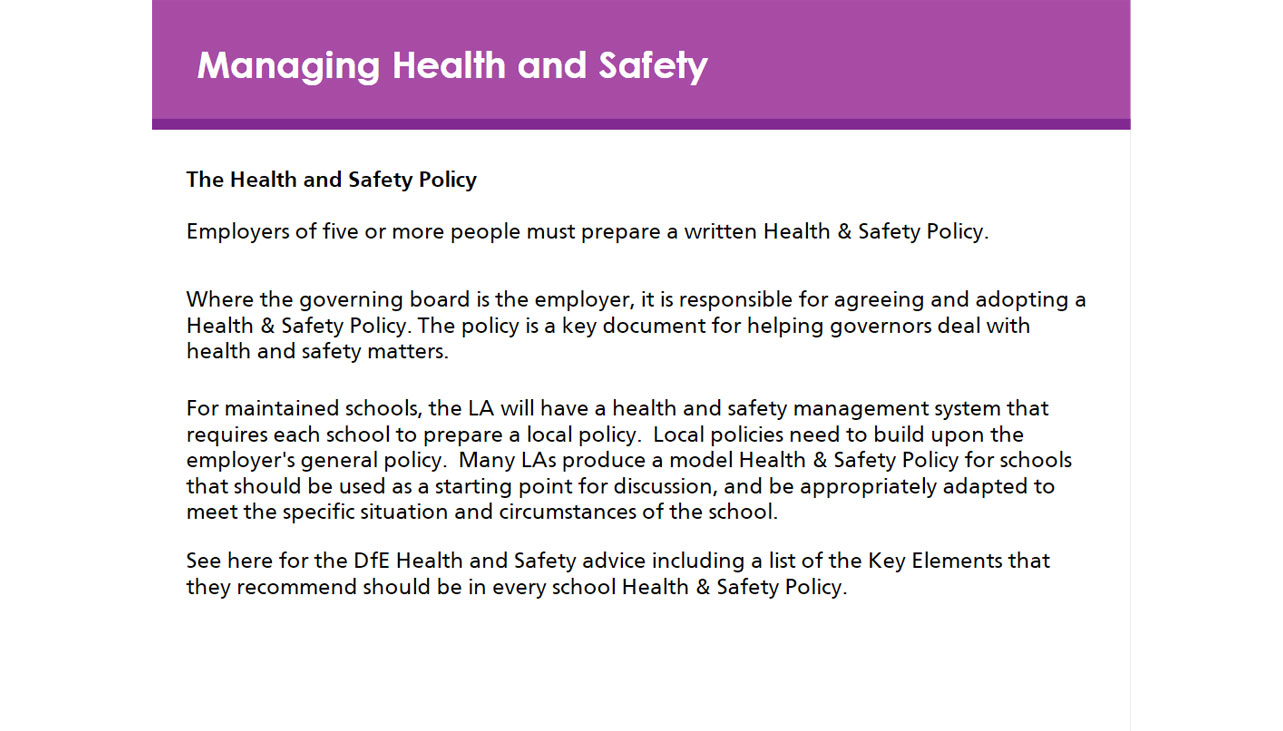 Health and safety National Governance Association