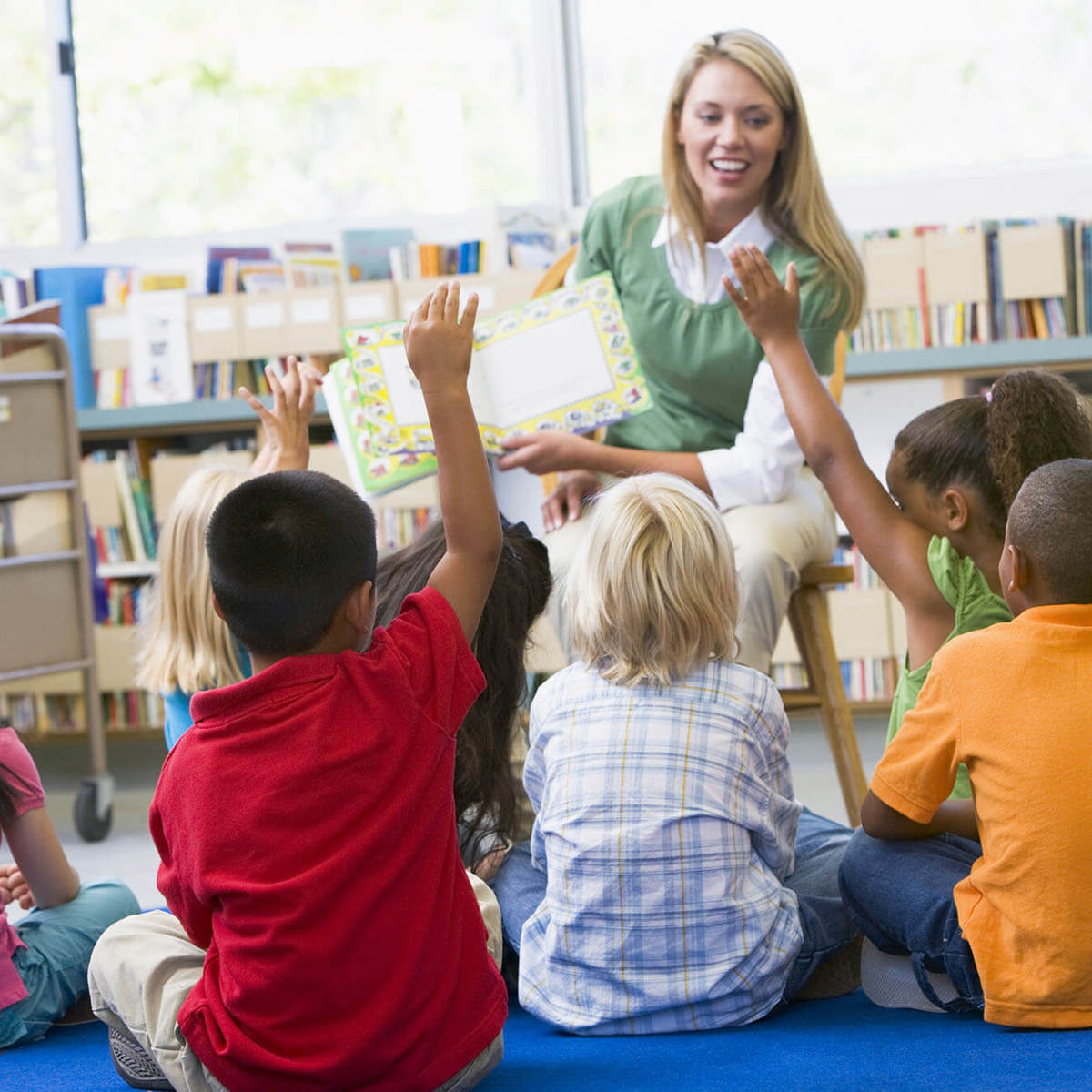 school-environment teaching a class of eager pupils