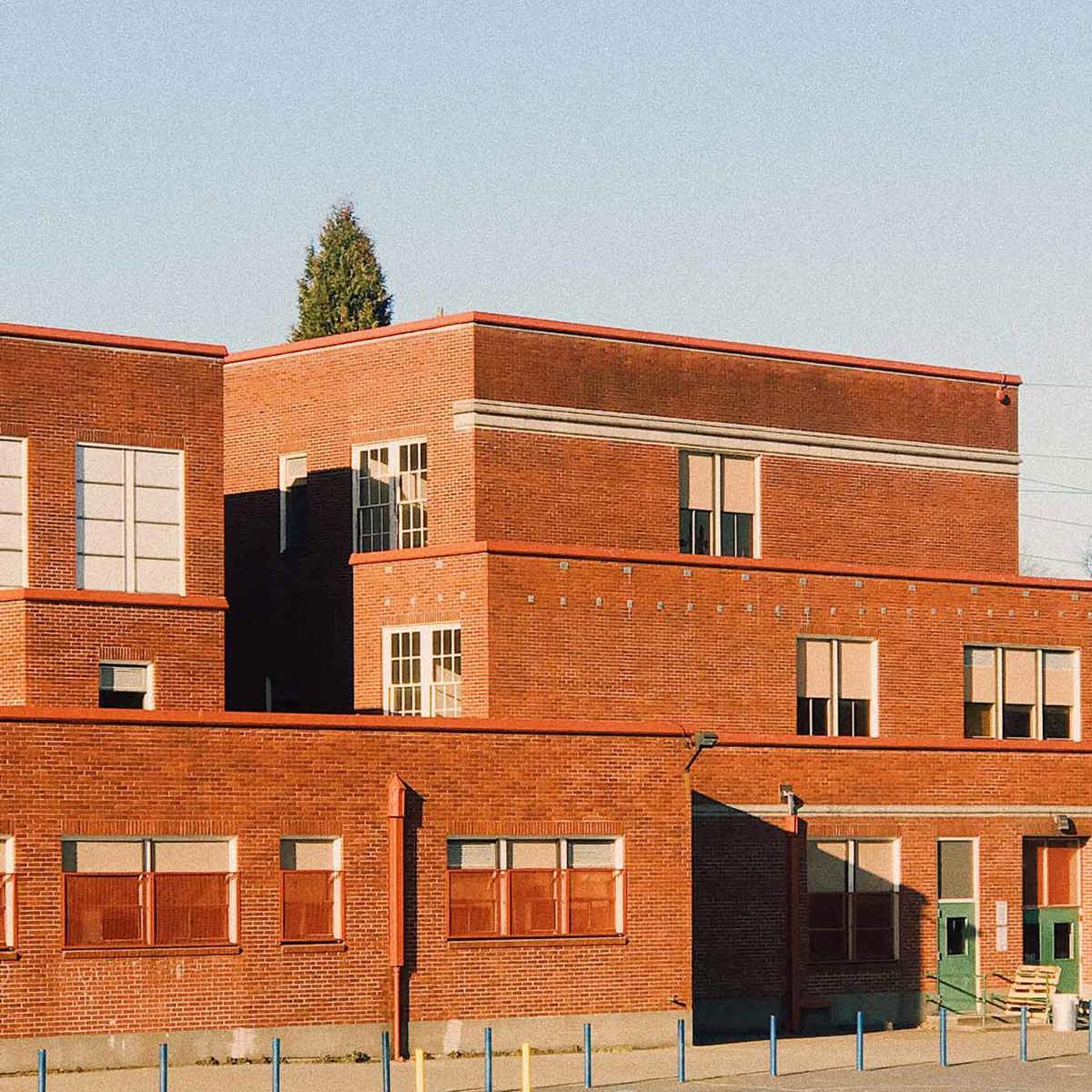 school-environment school building and play area
