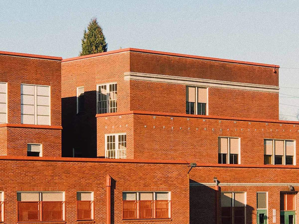 school-environment school building and play area