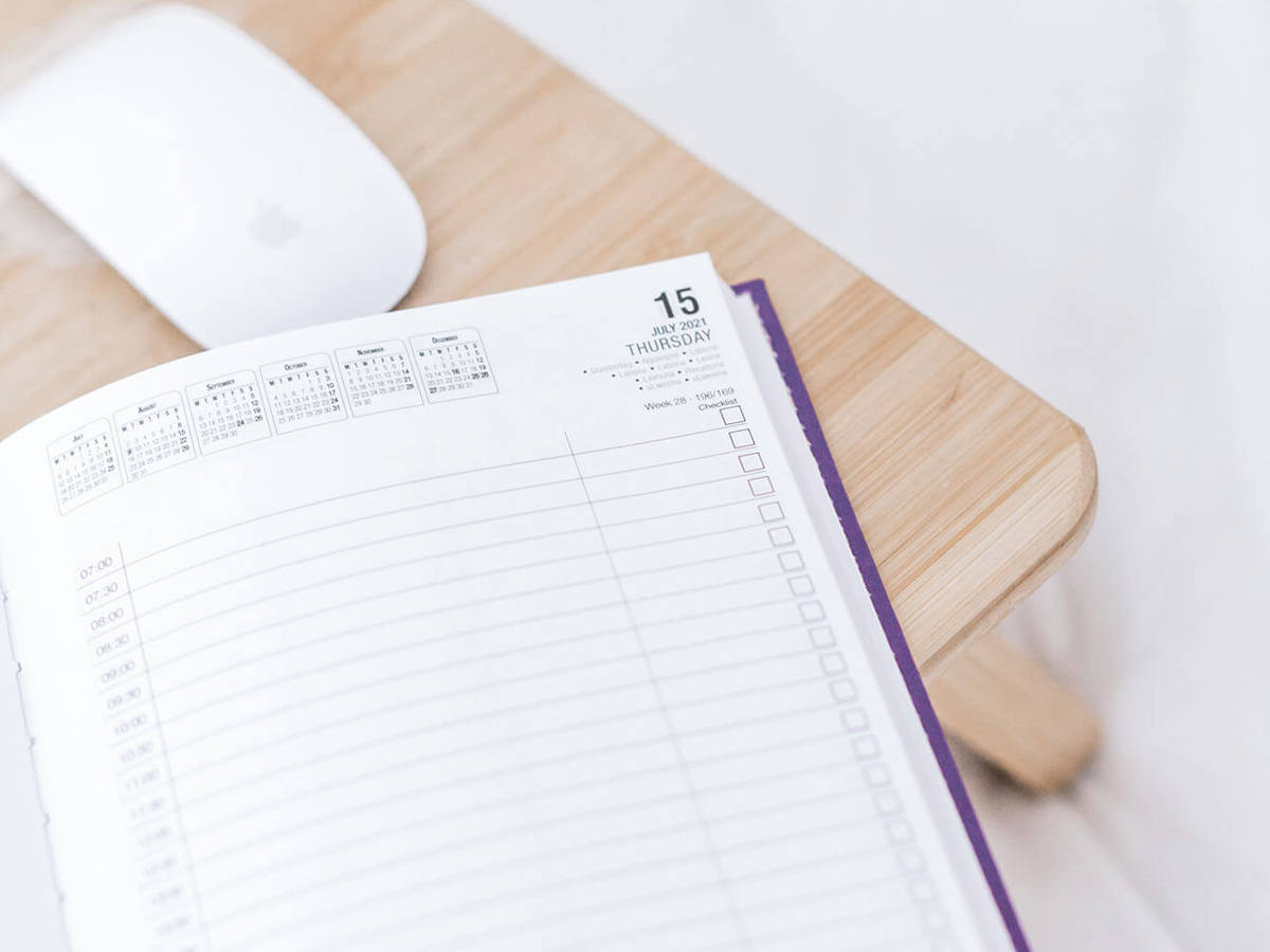 tools-resources open purple backed diary