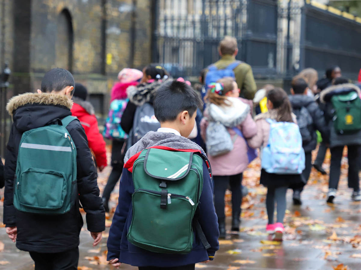 school-environment group of pupils out on a trip