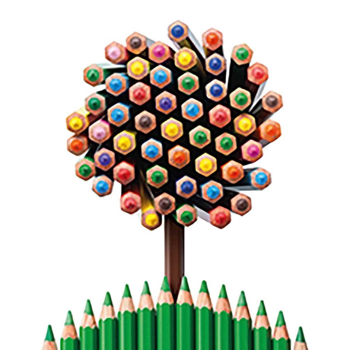 Graphic of tree made of pencils