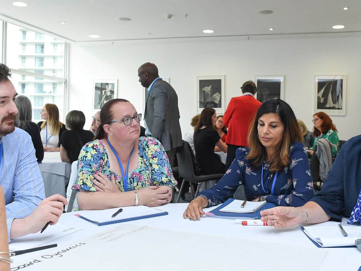A group of conference delegates